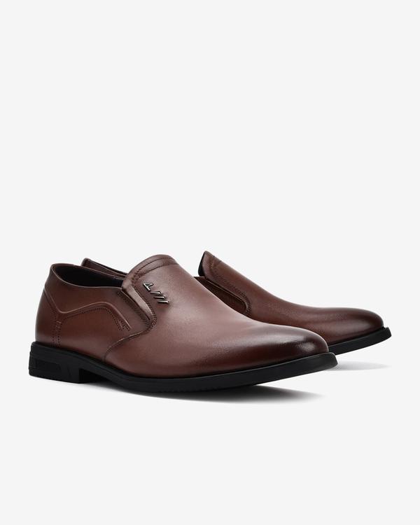 Giày tây nam Zuciani da bò cao cấp thiết kế Loafer không dây tiện  lợi mũi giày dập nổi lịch lãm - GRD08