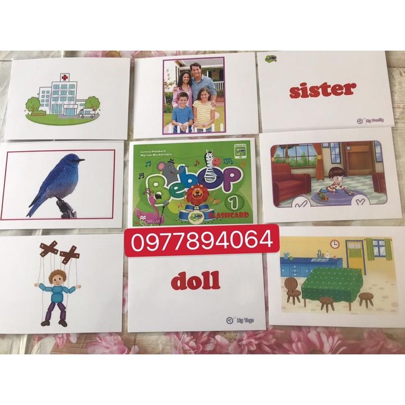 Thẻ Flashcards Tiếng Anh Bebop level 1️ép plastics bền đẹp️