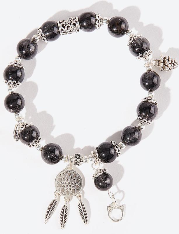 Vòng tay thạch anh tóc đen phối dreamcatcher Ngọc Quý Gemstones