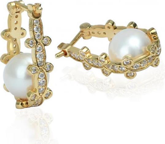 Hoa Tai Ngọc Trai Vàng - E2049 - LuxJy Jewelry