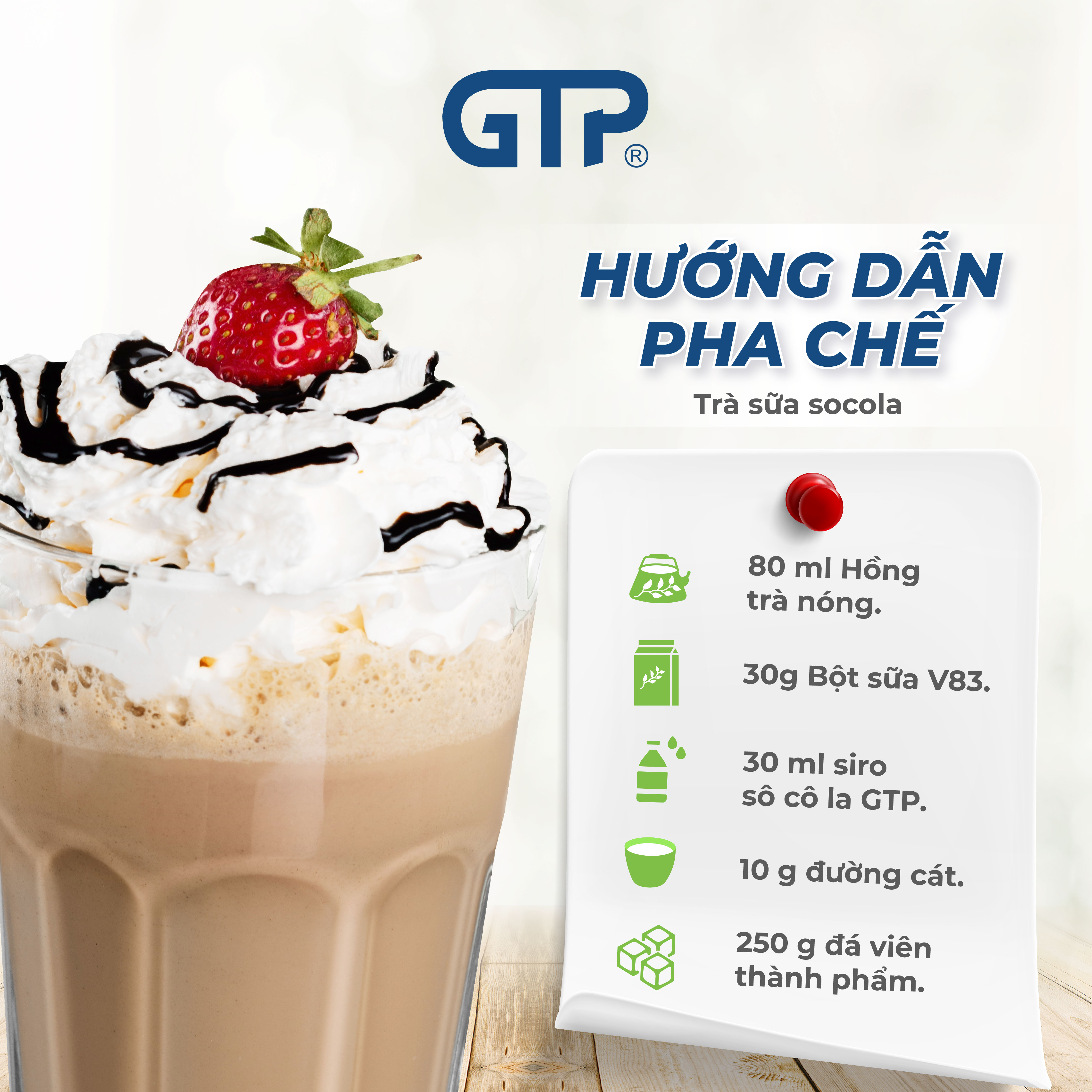 Siro Chocolate GTP - Chuyên dùng pha chế: Trà sữa, Trà trái cây, Cocktail, Mocktail…