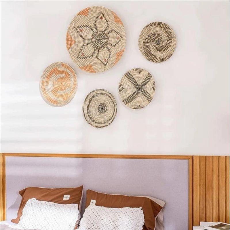 Bộ đĩa cói trang trí treo tường - Giá xưởng
