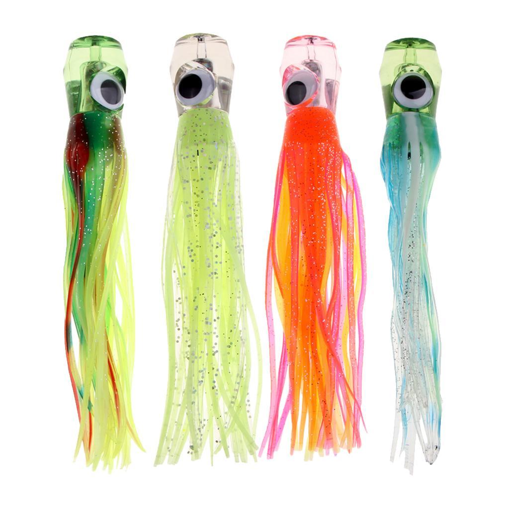 4x Saltwater Fishing Octopus Squid Skirt Lure Marlin Tuna Trolling Lures