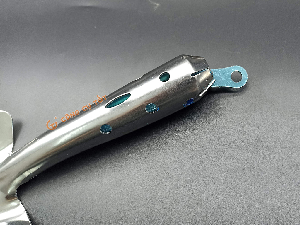 Xẻng inox trồng củ cán lỗ cỡ lớn, lưỡi chia vạch