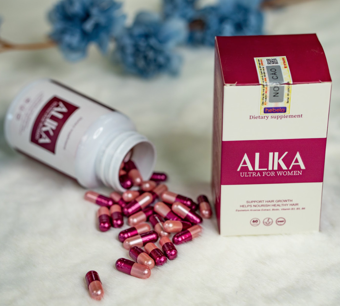 Viên uống Alika Ultra for Women, Giảm Rụng Tóc, Hỗ trợ, Kích Thích Mọc Tóc và Đen Tóc Trở lại , hộp 60 viên