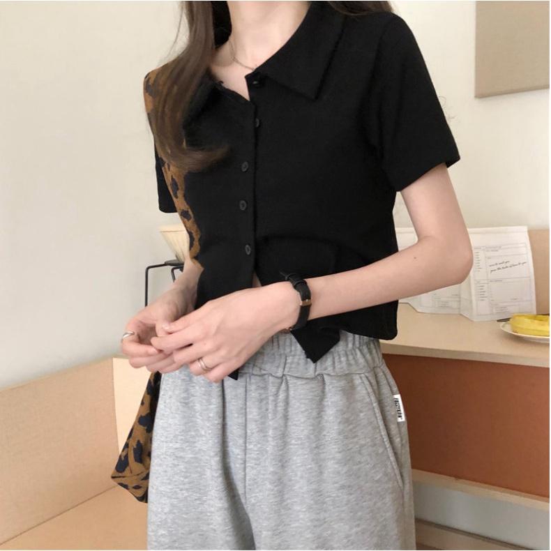 Áo Polo Nữ Cúc Cài Cộc Tay Cổ Bẻ Chất Borip Gân