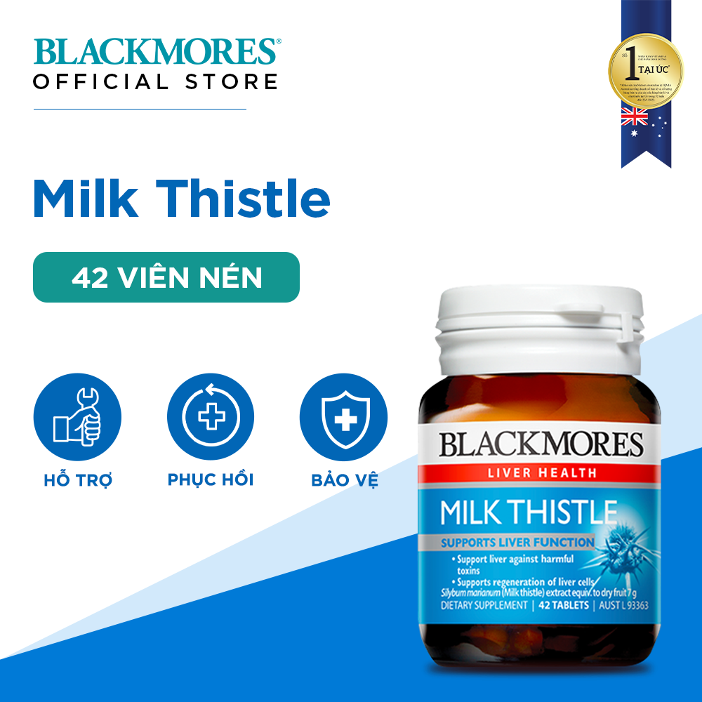 Viên Uống Hỗ Trợ Bảo Vệ Và Phục Hồi Tế Bào Gan Blackmores Milk Thistle Lọ 42 Viên