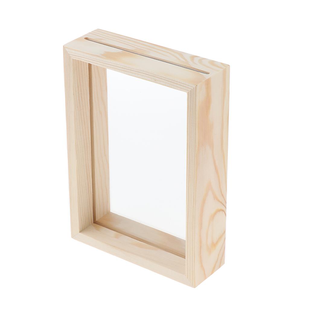 Creative double-sided glass specimen transparent wooden frame