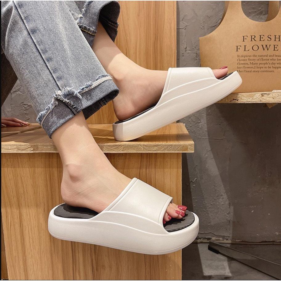 Dép bánh mì ulzzang nam nữ siêu dày đế 4cm chống nước chất liệu cao cấp (D68 -2