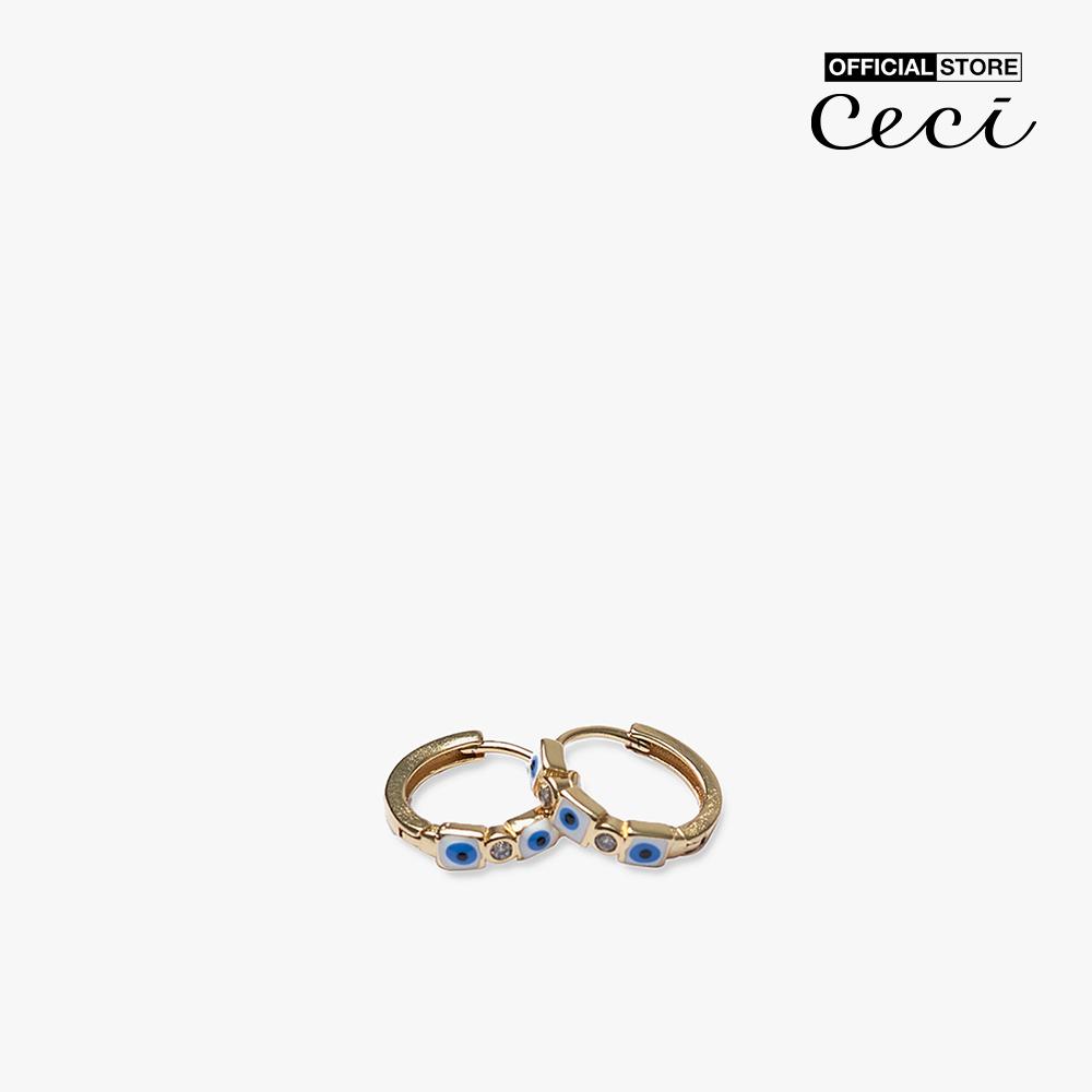 CECI - Khuyên tai nữ khoen tròn đính đá thời trang CC1-07000094