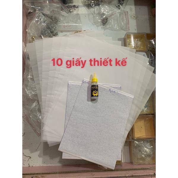 Combo 10 giấy thiết kế + 2 giấy in + 1gel in