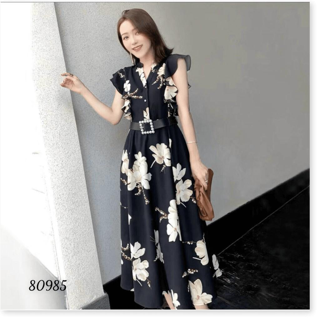 ĐẦM XÒE LỤA HOA KÈM DẬY LỤA HOA CỘT EO SIÊU ĐẸP DÀNH CHO CÁC QUÝ PHU NHÂN THỜI TRANG MỚI NHẤT HIỆN NAY