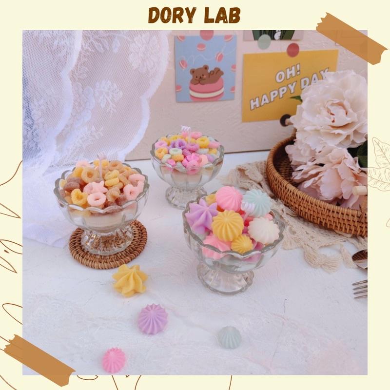 Nến Thơm Ly Kem Kẹo Ngũ Sắc Handmade - Dory Lab