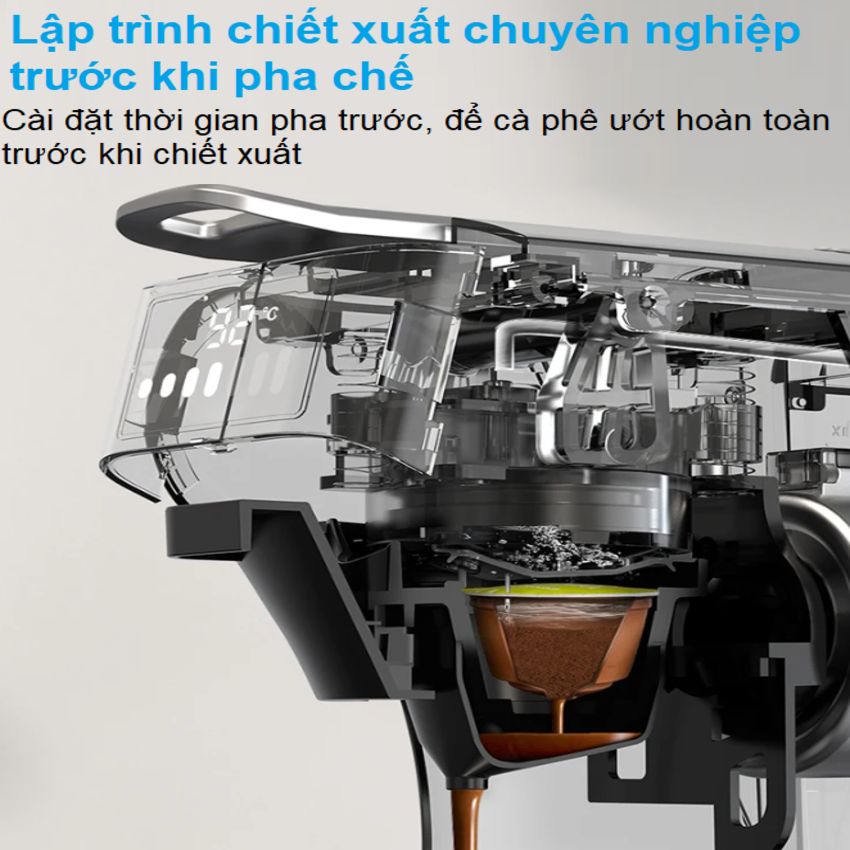 Máy pha cà phê 6 trong 1, Espresso, Viên Nén Nespresso, Nescafe Dolcegusto, Kcup, Túi ESE POD và Trà thương hiệu Mỹ HiBREW H1B - Hàng Chính Hãng