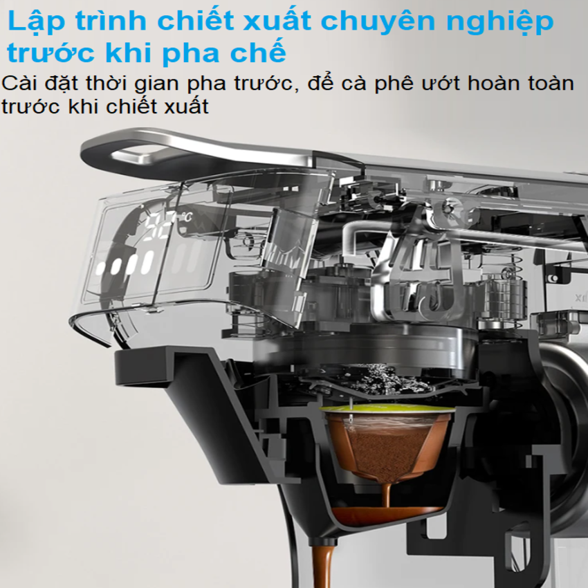 Máy pha cà phê 6 trong 1 Espresso, Viên Nén Nespresso, Nescafe Dolcegusto, Kcup, Túi ESE POD và Trà - Thương hiệu Mỹ cao cấp HiBREW H1B - Hàng Nhập Khẩu