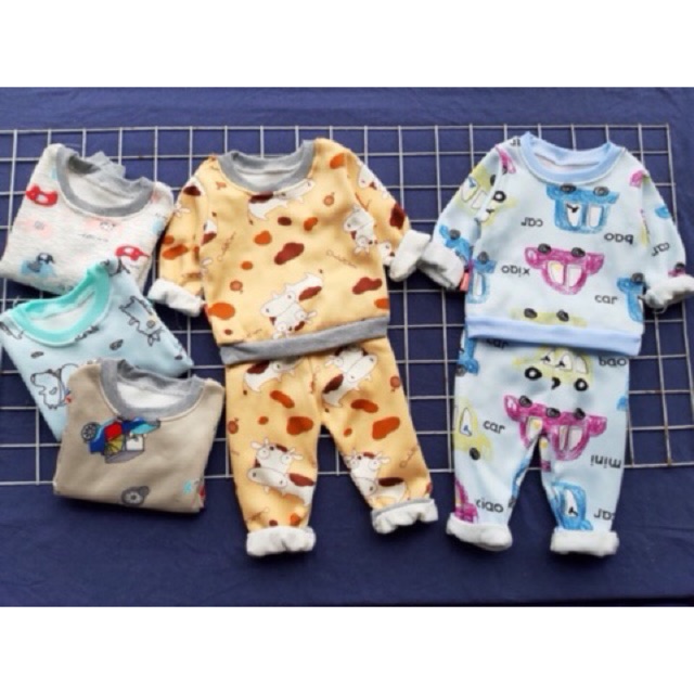 Set 5 bộ nỉ bông chất nỉ bông đẹp cho bé trai