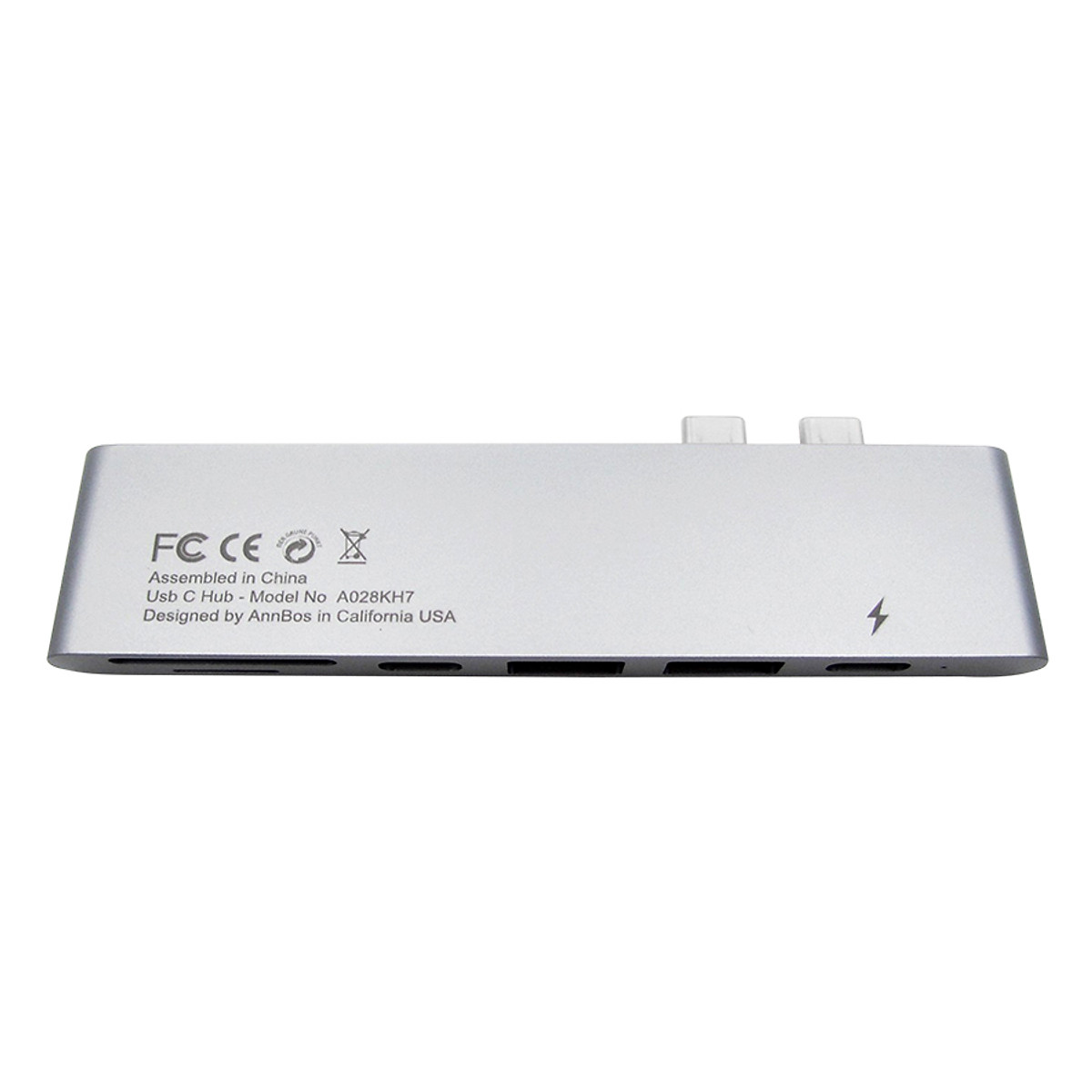 Cổng Chia USB-C Hub AnnBos 7-In-1 Type C Hub With HDMI Port, USBC Charging Port, 2 USB 3.0 And 1 USB 2.0 Ports, SD/TF Card Reader (Grey) - Nhập Khẩu Mỹ