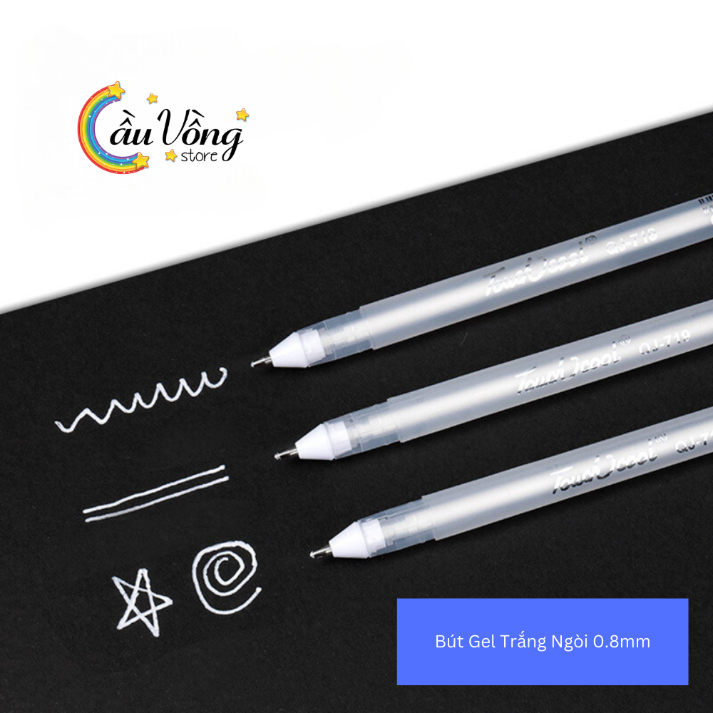Bút Gel Mực Trắng Ngòi 0.8mm Dùng Phác Thảo, Đánh Dấu Nổi Bật (1 Cây Lẻ)