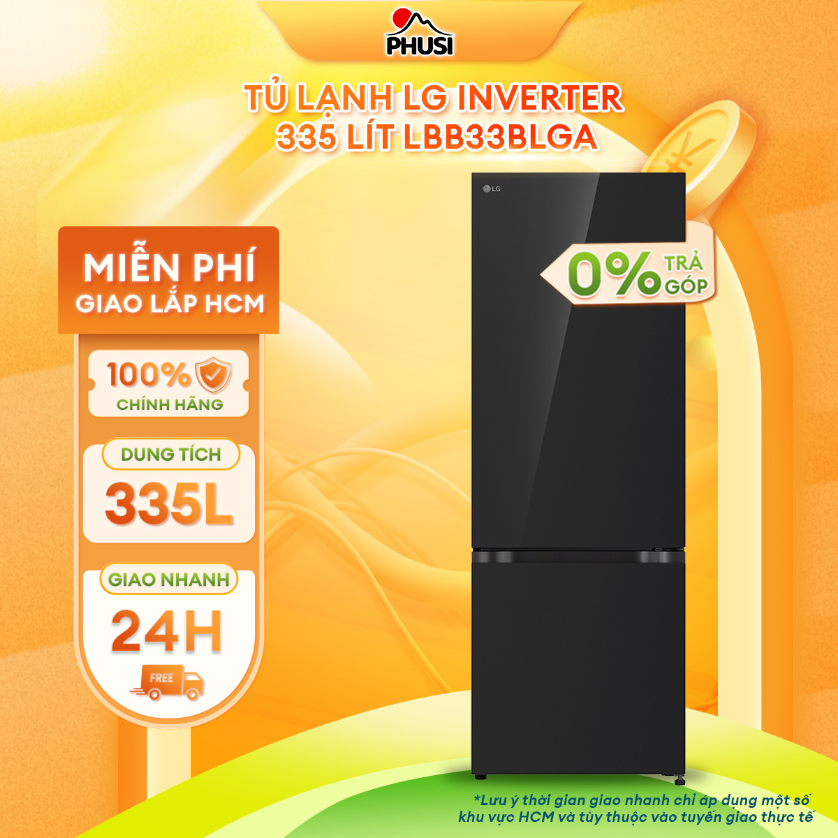 Tủ lạnh LG Inverter 335 lít LBB33BLGA - Hàng Chính Hãng - Mới 100%