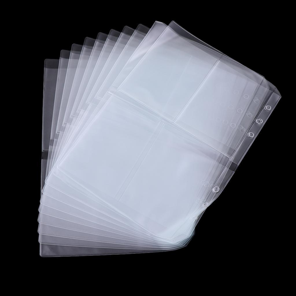 20Pcs PVC Clear 6 Hole Loose Leaf Binder Binder Pages Pockets Document Files Bag