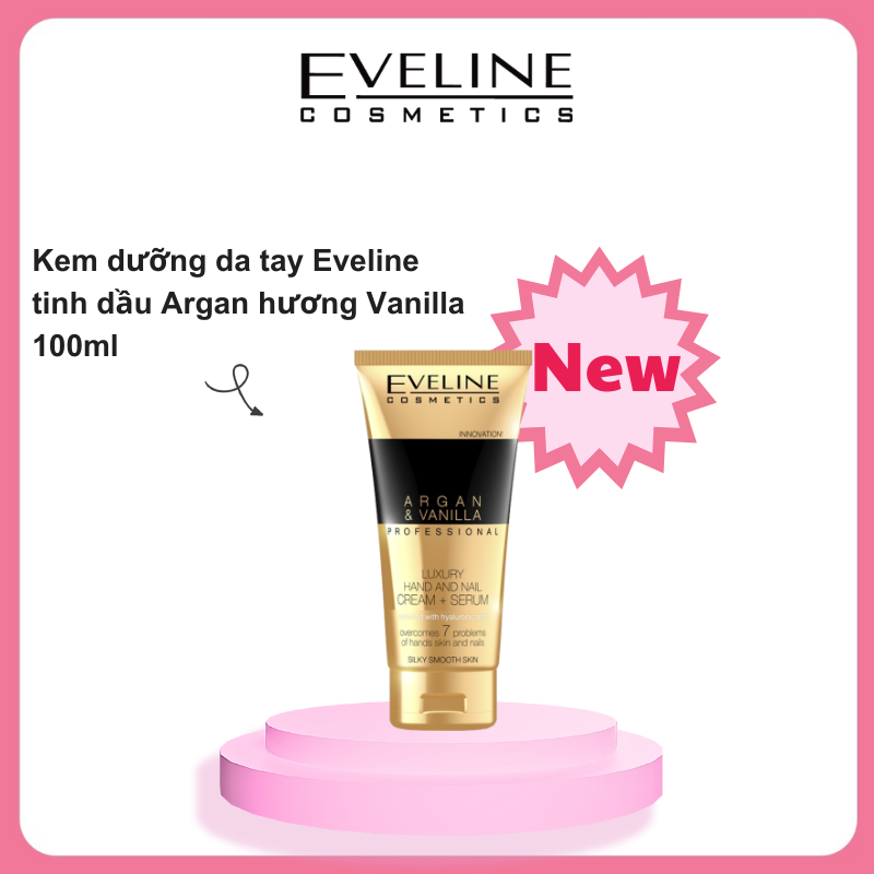 [Tặng kèm mặt nạ Hàn Quốc cao cấp] Kem dưỡng da tay Eveline tinh dầu Argan hương Vanilla 100ml