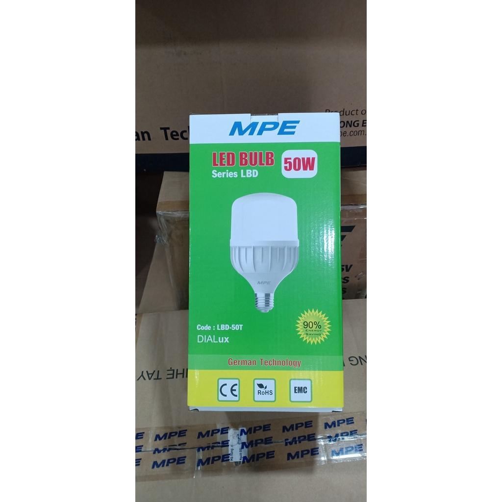 Bóng Đèn LED Bulb 50W, LBD-50T (trắng), LBD-50V (vàng)  -Thương Hiệu MPE