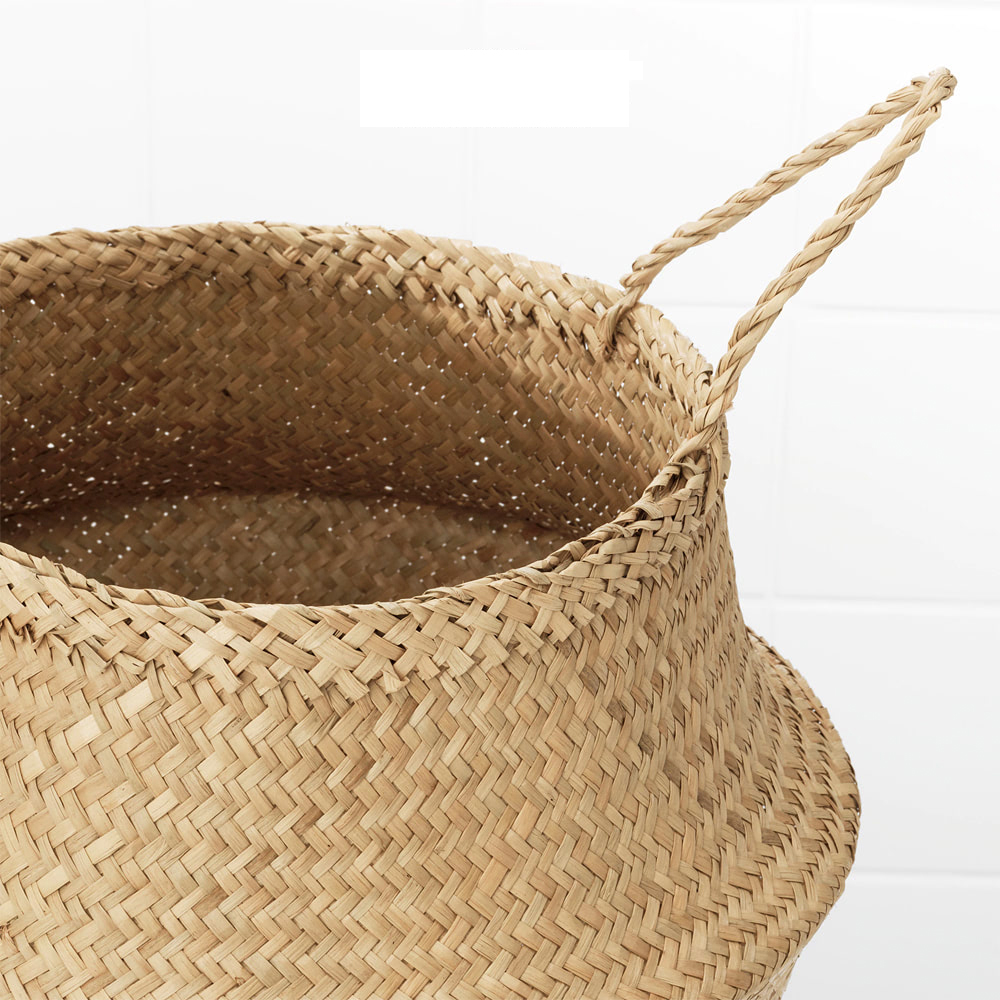 Giỏ cói trơn trồng cây/decor/đựng quần áo/đựng vật dụng nhỏ, Hàng XK Châu Âu