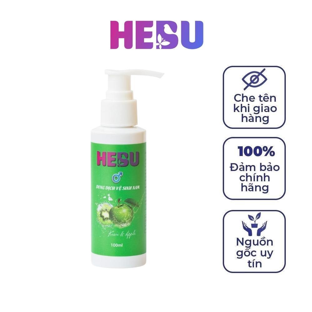 Dung dịch vệ sinh nam HEBU dạng gel hương táo kiwi giúp khử mùi tự nhiên lành tính và hỗ trợ giảm viêm ngứa chai vòi nhấn 100ml