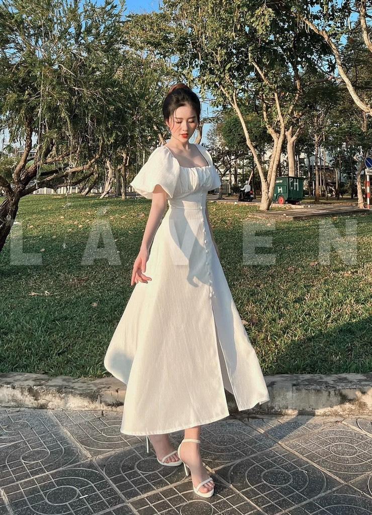 ĐẦM MIDI NÚT BỌC MITY DRES