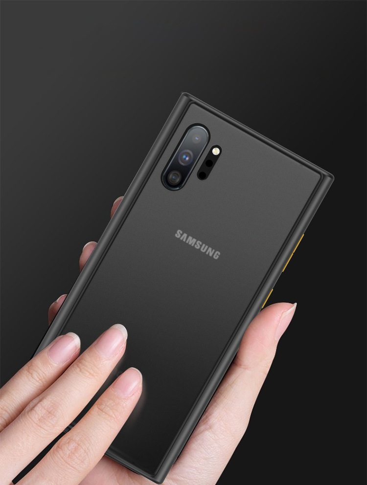 Ốp Lưng Trong Suốt Viền Shield Matte Color cho Samsung Galaxy Note 10 Plus