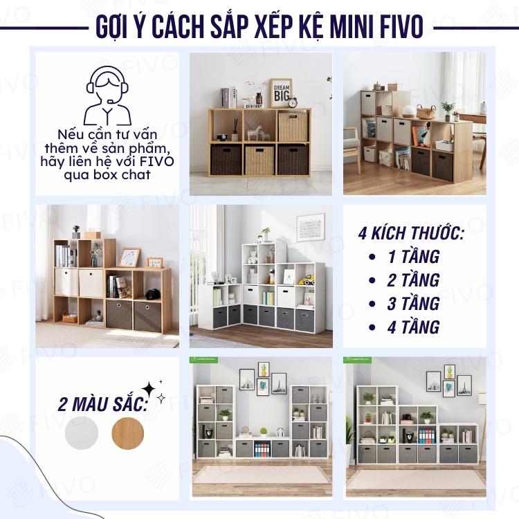 Kệ Gỗ Đa Năng Tổ Ong Chất Liệu MDF FIVO FB01 Màu Vân Gỗ, Có Tấm Lưng Dày Dặn, Đa Tầng Để Đồ Tiện Lợi - Hàng Chính Hãng