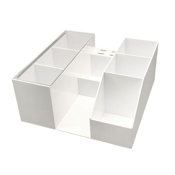 2xCosmetic Organizer Eyelash Extension Tools Storage Box White Acrylic