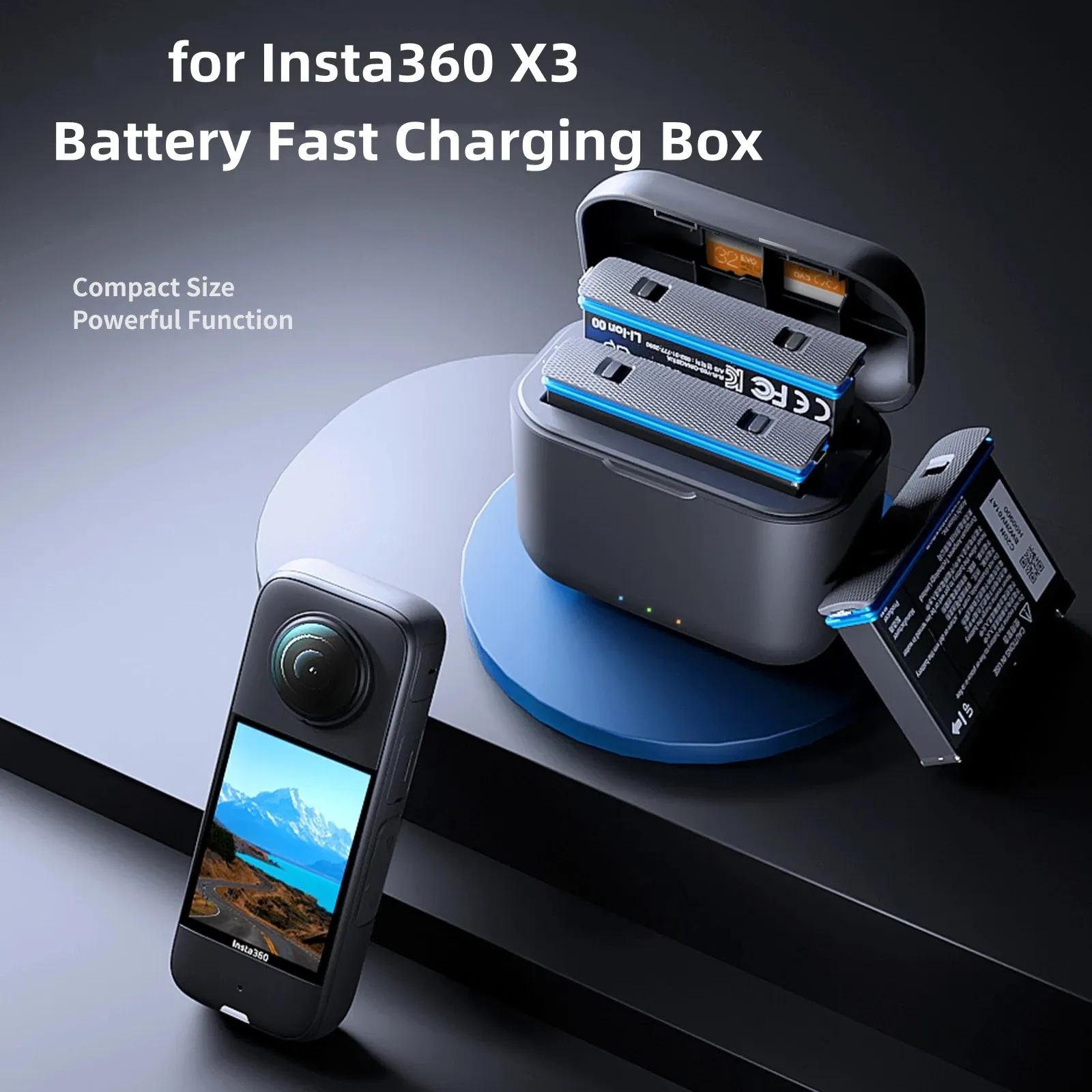 Cho Insta360 Một X3 USB Type-C Hộp Sạc Nhanh Cho Insta 360 X3 Pin Cho Insta 360 X3 Sạc Di Động Phụ Kiện