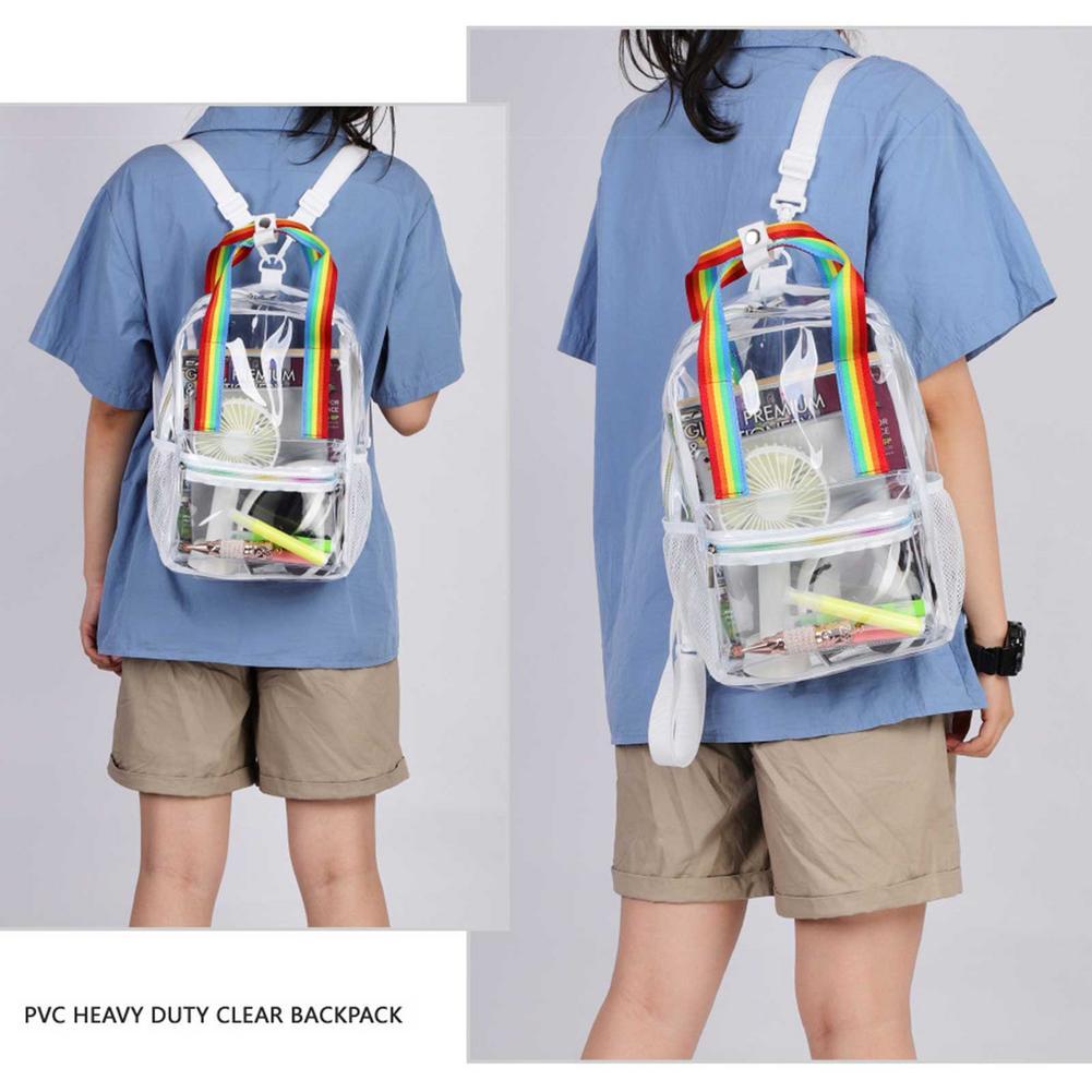 Thời Trang Trong Suốt Nhựa PVC Phụ Nữ Ba Lô Mới Tr Cấp Trong Suốt Chắc Chắn Ba Lô Du Lịch, Có Túi Xách Ba Lô Cho Bé Gái Con Mochila