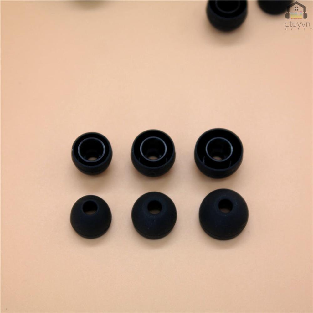 Set 12 cặp nút tai nghe nhét tai bằng silicone 3 kích thước nhỏ vừa lớn