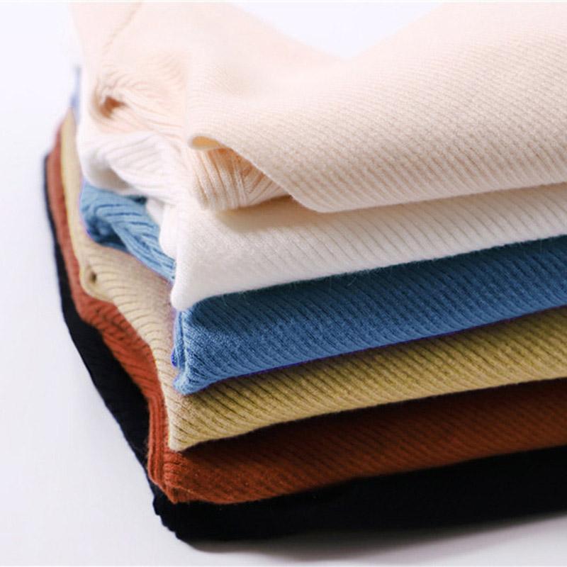Women Knitted Sweater Solid V-neck Long Sleeves Autumn Winter Cross Knitting Basic Tunic Tops Blouse