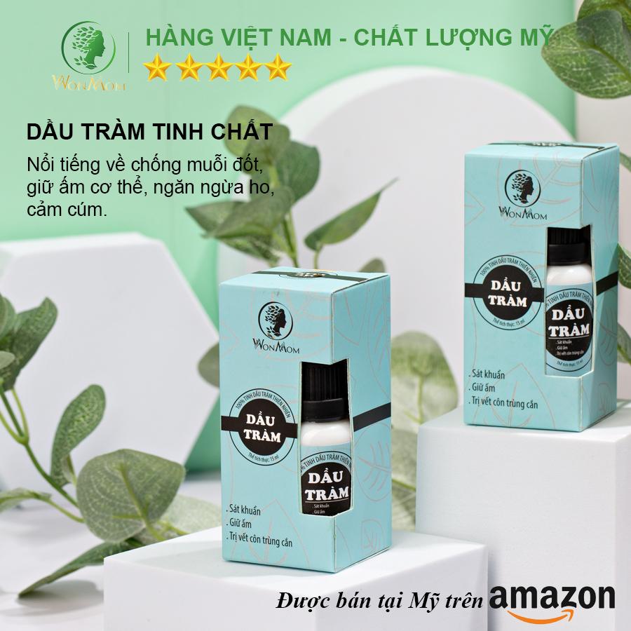 Bộ tắm gội thảo mộc và giữ ấm cho bé yêu Wonmom ( 1 Dầu tràm + 1 Sữa tắm gội thảo mộc cho bé )