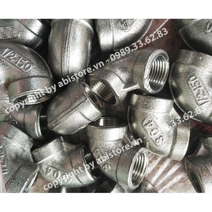 CÚT NỐI REN INOX ĐÚC 1/2 , CÚT GÓC 90 HÀNG ĐẸP