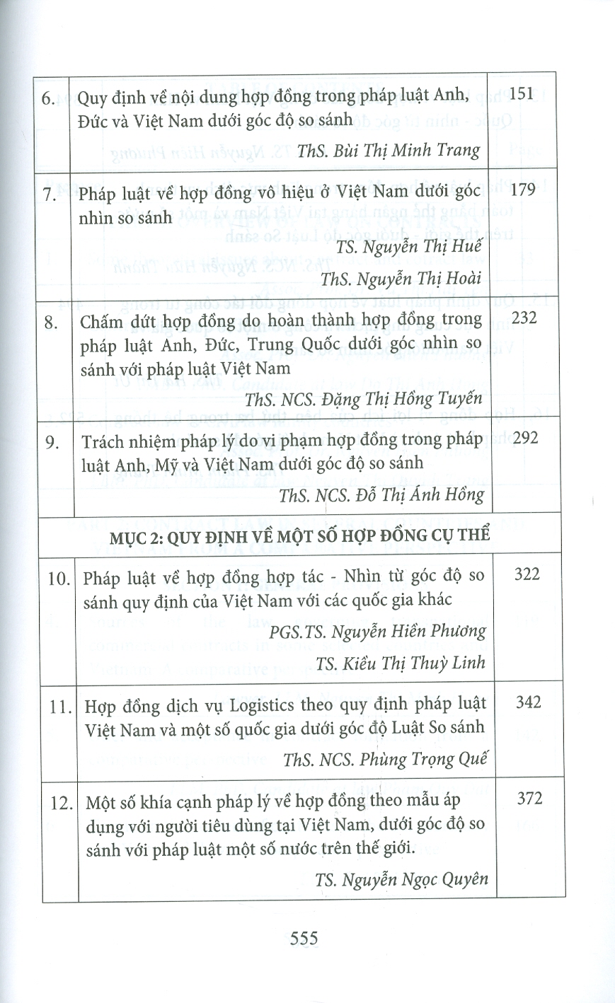 Pháp Luật Về Hợp Đồng Dưới Góc Nhìn Luật Học So Sánh (Sách chuyên khảo song ngữ Anh - Việt)