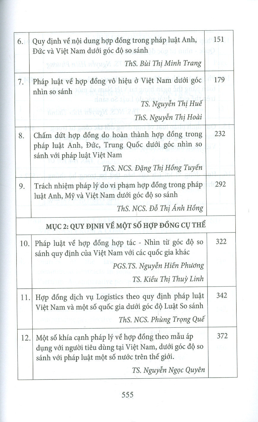 Pháp Luật Về Hợp Đồng Dưới Góc Nhìn Luật Học So Sánh