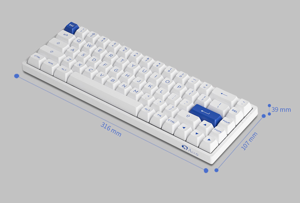 Bàn phím cơ AKKO 3068B Plus Blue on White