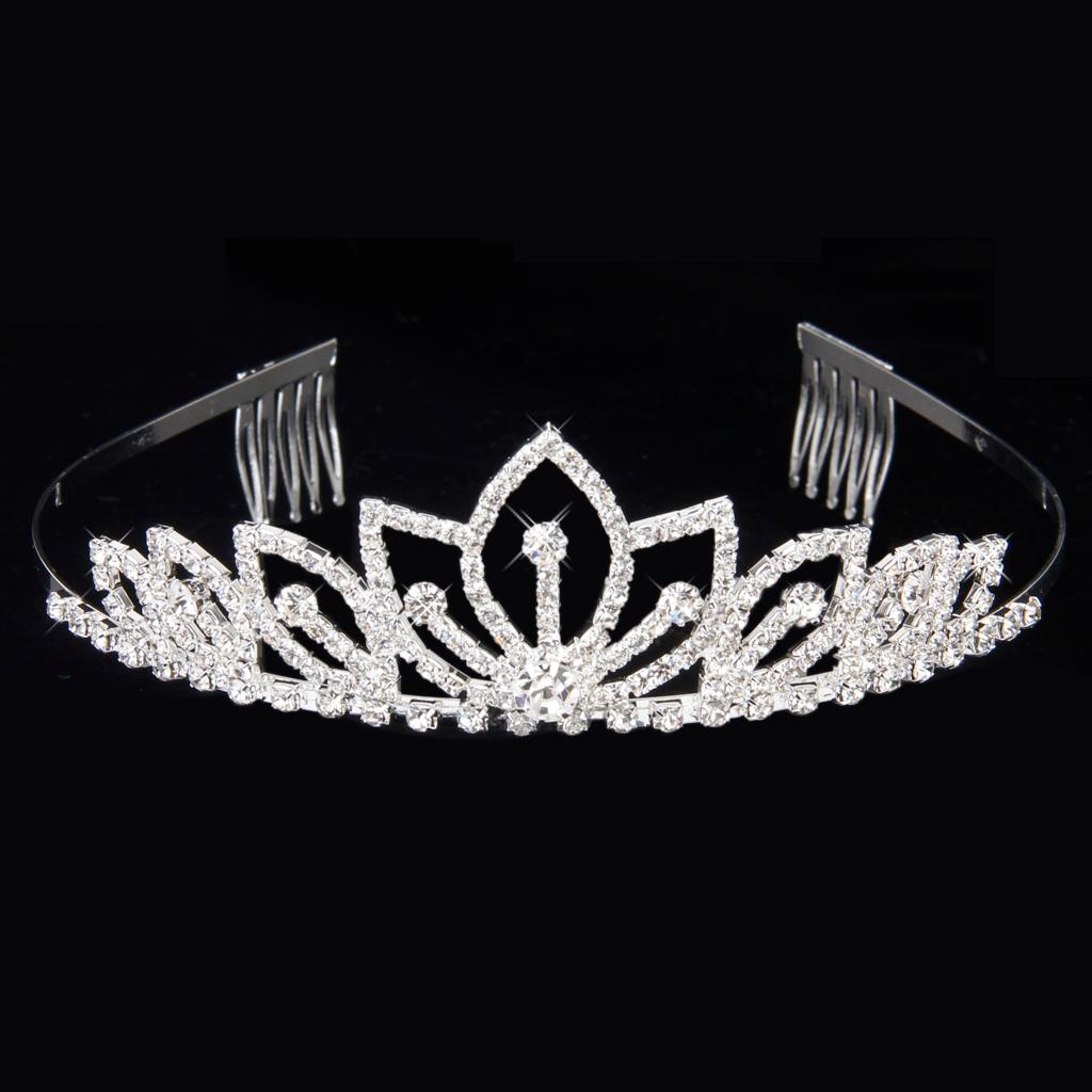 Wedding Prom Bride Bridesmaid Crystal Rhinestone Crown Tiara with Comb
