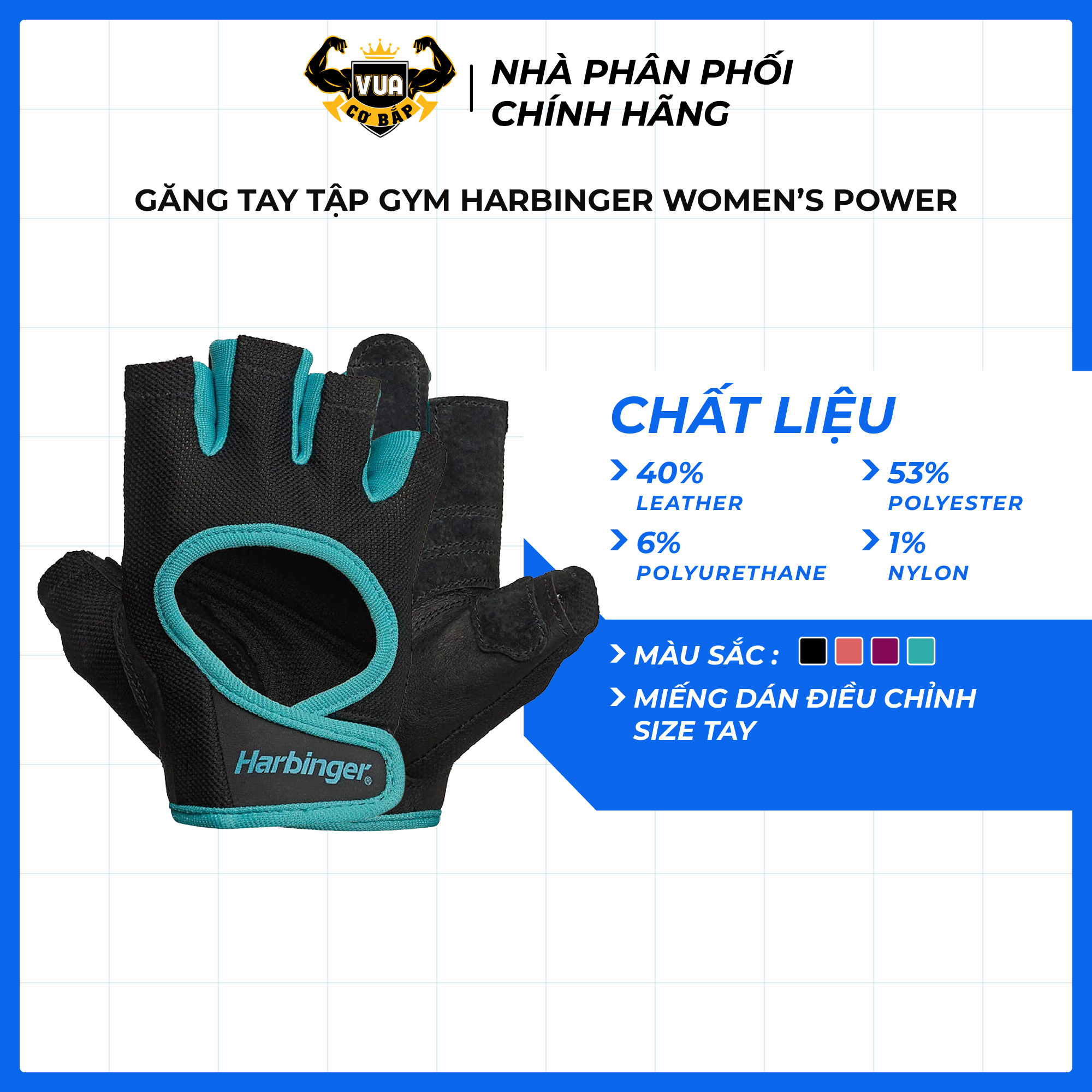 Găng Tay Tập Gym Nữ Harbinger Women' Power - Mẫu Mới