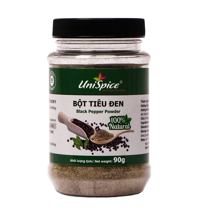 Bột tiêu đen xay mịn Unispice 90gr Natural