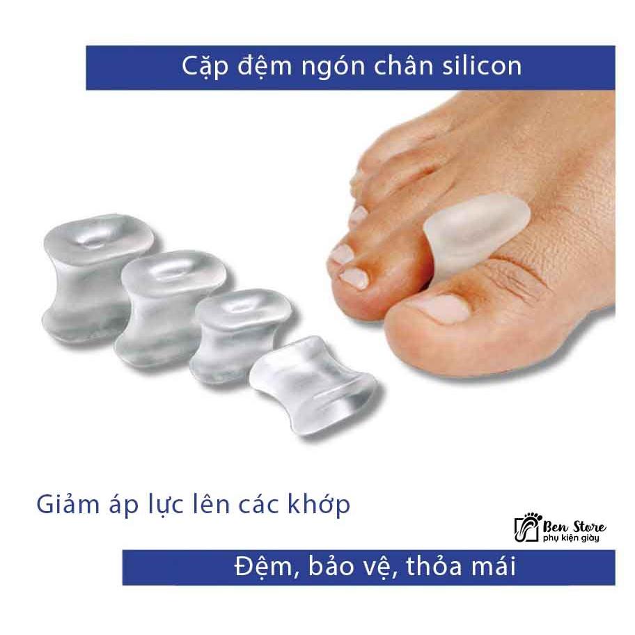 cặp đệm ngón chân silicon - duỗi thẳng ngón chân bị vẹo, chồng lên nhau, ngón chân cái búa #sil67