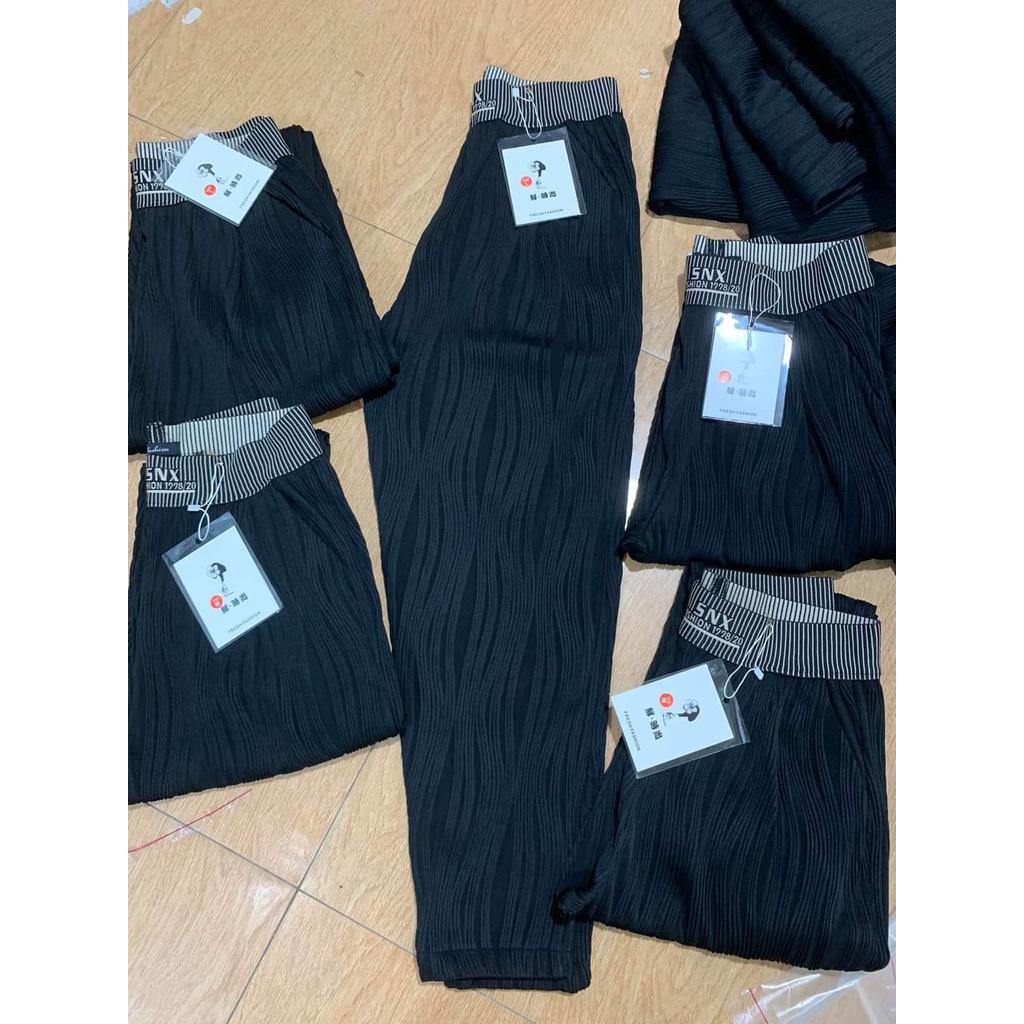 ẢNH THẬT Quần Baggy nữ chất nhăn lạnh vân sóng độc lạ Mẫu mới 2021