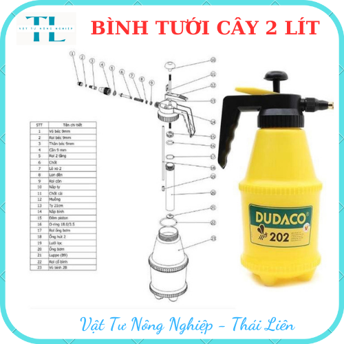 Bình Tưới Cây Phun Sương Dudaco 2 Lít - Bình Xịt Tưới Cây 2 Lít - Dễ Sử Dụng - Độ Bền Cao