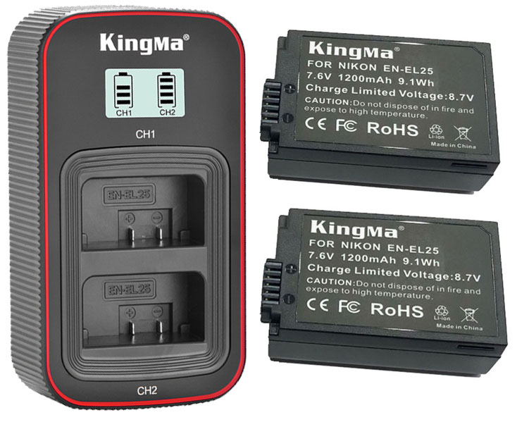 Pin sạc Kingma Ver 3 cho Nikon EN-EL25 (Sạc Type C siêu nhanh), Hàng chính hãng