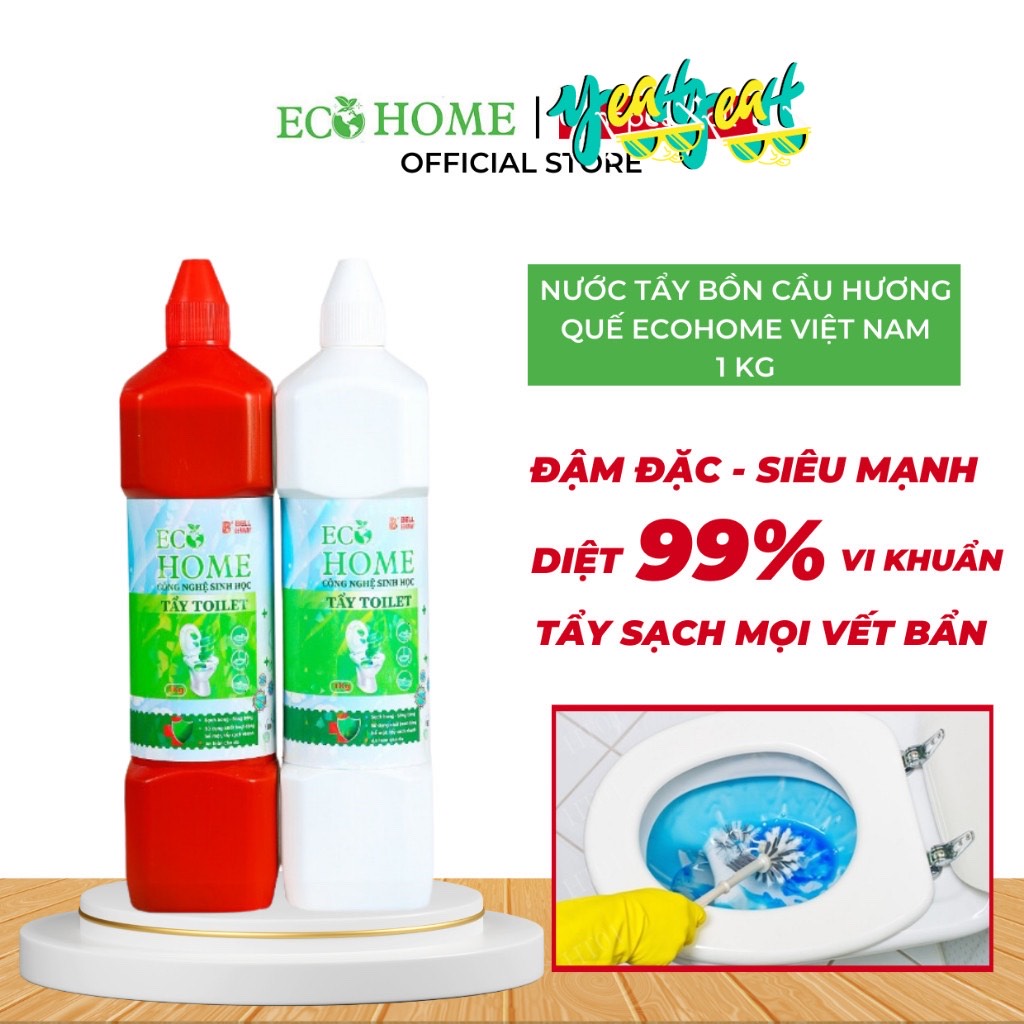 Tẩy Bồn Cầu ECOHOME - Tẩy Bồn Cầu ECOHOME Kim Ngân Store Hương Quế Giúp Đánh Bay Mọi Vết Bẩn, Diệt Mọi Vi Khuẩn