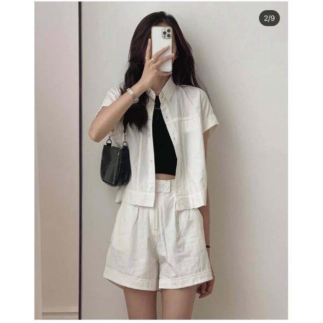Set bộ đồ croptop chất thô